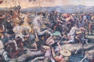 Taistelu Milvian-sillalla, yksityiskohta (fresko) tekijältä Giulio Romano