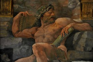 Jättiläisten kaatuminen Jättiläisten sali, 1536 tekijältä Giulio Romano