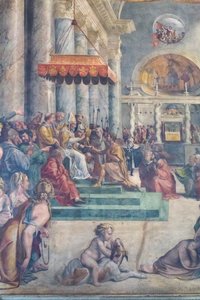 Rooman lahjoitus, yksityiskohta tekijältä Giulio Romano