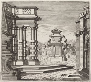 Arkkitehtoninen fantasia portaaleilla ja monumenteilla