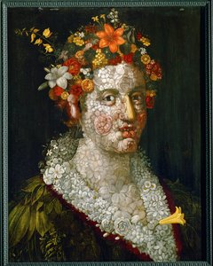 Flora (öljy puulle) tekijältä Giuseppe Arcimboldo