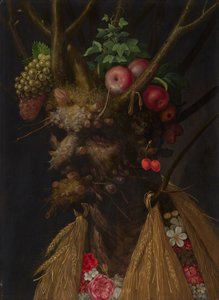Neljä vuodenaikaa yhdessä päässä, noin 1590 (öljy paneelille). tekijältä Giuseppe Arcimboldo