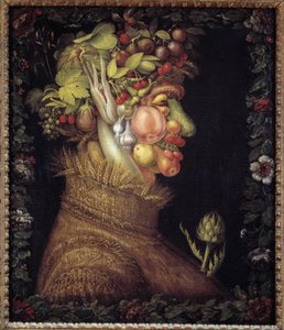 Kesä. Allegoria vuodenajoista. Giuseppe Arcimboldon (1527-1593) maalaus. Musee du Louvre