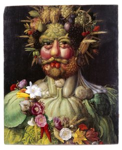 Vertumnus-merkki QS:Lsv, ”Muotokuva, allegoria” tekijältä Giuseppe Arcimboldo