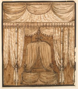Piirustus, Sängyn alaviistosta, n. 1790.