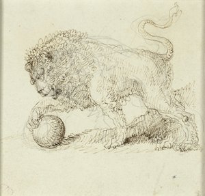 Leijona pallon kanssa tekijältä Giuseppe Bernardino Bison