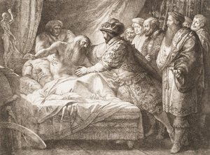 Maalausallegoria Leonardo da Vincin kuolema, n. 1780-99.