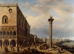 Riva degli Schiavoni (käytävä) Venetsiassa, kirjoittanut Giuseppe Cannella (1788-1847)