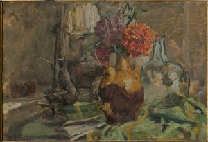 Asetelma (öljy vanerille) tekijältä Giuseppe Graziosi