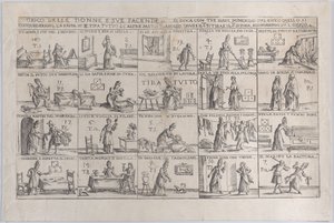Gioco Delle Donne, E Sue Facende Game of Wives, and Their Chores, 1654-1718. tekijältä Giuseppe Maria Mitelli
