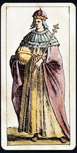 Papesse Jeanne on kuvattu C.M.Mitellin Tarot-käsikirjoituksen pelissä tekijältä Giuseppe Maria Mitelli