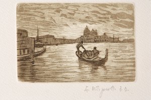 Gondolier (etsaus ja akvatinta valkoiselle paperille)