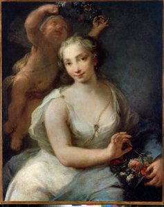 Kevät. Kevät (Primavera). Giuseppe Nogarin (1699-1763) maalaus ennen vuotta 1757. Venetsialainen taide. Öljy kankaalle. Pietarin Eremitaaši.