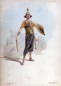 Giuseppe Palantin (1881-1946) Jerusalemin kuninkaan veljenpojan Ismaelin puku Giuseppe Verdin (1813 - 1901) oopperassa, Nabucco nimeltään Nabucodonosor. Musée de la Scala