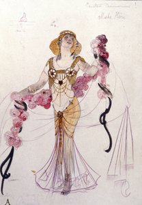 Giuseppe Palantin (1881-1946) vuonna 1912 suunnittelema Mata Hari -asu pallolle "" Bacchus (Bacchus) ja Gambrinus "". Scala-teatterimuseo Milanossa.