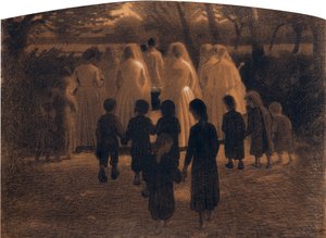 Pellizza da Volpedo, Giuseppe (1868-1907) Kuollut lapsi. Pastelli pahville, koko: 71x98 tekijältä Giuseppe Pellizza da Volpedo