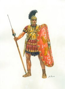 Antiikin Rooma: Pretoriaanikaartin sotilas - Pretoriaanikaarti - Kuvitus: Giuseppe Rava tekijältä Giuseppe Rava