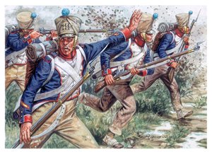 Ensimmäinen valtakunta: "111. jalkaväkirykmentin sotilaat" Ensimmäinen valtakunta: 111. jalkaväkirykmentti - Kuvitus: Giuseppe Rava tekijältä Giuseppe Rava