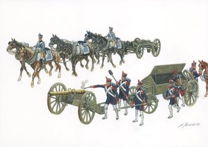 Ensimmäinen valtakunta: Jean Baptiste de Gribeauvalin (1715-1789) tykistöjärjestelmä, jonka Jean Baptiste de Gribeauval (1715-1789) organisoi uudelleen Ludvig XV:n alaisuudessa - Ensimmäinen valtakunta: Gribeauvalin järjestelmä toi parannettua tekniikkaa R tekijältä Giuseppe Rava