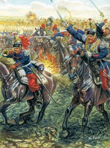 Saksalais-fanskalainen sota 1870 (ranskalais-preussilainen sota): ranskalaisten taistelulaivojen hyökkäys Froeschwiller Woerthin (Froeschwiller-Woerth) taistelussa 6/08/1870 - Saksalais-fanskalainen sota: Worthin (Reichshoffen tai Froschweiler) taistelu (1 tekijältä Giuseppe Rava