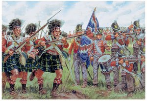 Napoleonin sodat: Skotlantilaisia ja brittiläisiä sotilaita Waterloon taistelussa 18. kesäkuuta 1815 Kuvitus: Giuseppe Rava tekijältä Giuseppe Rava