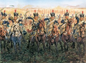 Napoleonin sodat: englantilainen ratsuväki hyökkää Kuvitus: Giuseppe Rava tekijältä Giuseppe Rava