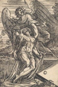 Kuollut Kristus enkelin tukemana, 1582.