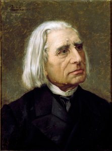 Unkarilaisen säveltäjän ja pianistin Franz Lisztin (1811-1886) muotokuva ikä Giuseppe Tivolin (1854-1925) maalaus Bologna, Civico Museo Bibliografico Musicale, Bologna tekijältä Giuseppe Tivoli
