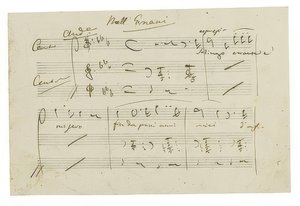 Nimikirjoitus: Opera Ernani, Finalarie Solingo, errante e misero. 1840-luvun alku