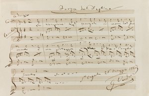 Musiikkilainaus kirjasta The Force of Destiny, St Agata, 28.5.1869, 1869.