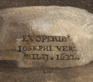 Taiteilijan allekirjoitus, syntymä, yksityiskohta, 1622