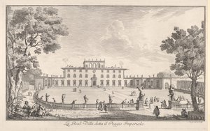 Kuninkaallinen huvila nimeltä il Poggio Imperiale La Real Villa nimeltä il Poggio Imperiale, näkymä ..., 1744.