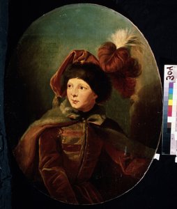 ""Muotokuva kääpiö Bi-Bistä aviomiehen univormussa"" (Kääpiö Bi-Bin muotokuva) Jozef Grassin (1757-1838) maalaus Mikhail Kroshitskyn taidemuseo, Sevastopol (Sevastopol) Ukraina