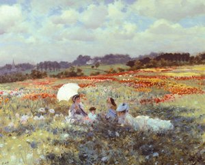Fields lähellä Lontoota, kirjoittanut Giuseppe de Nittis (1846-1884).