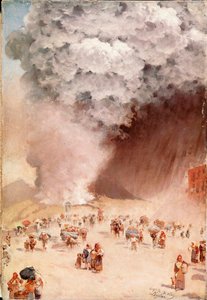 Tuhkasade tai "" Vesuven purkaus"" Giuseppe De Nittisin maalaus tekijältä Giuseppe or Joseph de Nittis