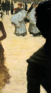 Palaa Bois de Boulognesta, nainen koiran kanssa, kirjoittanut Giuseppe de Nittis, yksityiskohta tekijältä Giuseppe or Joseph de Nittis