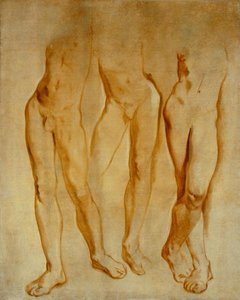 Three Studies of a Male Nude (öljy kankaalle) tekijältä Glyn Warren Philpot