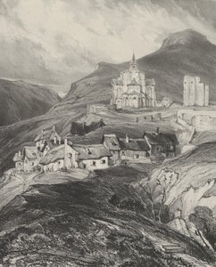 Saint-Nectairen kirkon ulkoapsi, 1831. tekijältä Godefroy Engelmann