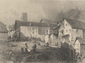 Näkymä vuoristokylään, n. 1829-33.