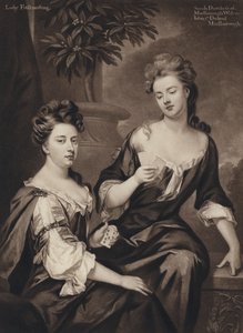 Sarah, Marlboroughin herttuatar ja Lady Fitzhardinge (litho) tekijältä Godfrey (after) Kneller