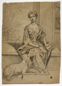 Muotokuva Court Lady kanssa Mastiffi tekijältä Godfrey Kneller