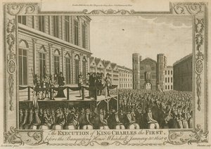 Kuningas Kaarle I teloitus ennen juhlataloa, Whitehall, 30. tammikuuta 1649