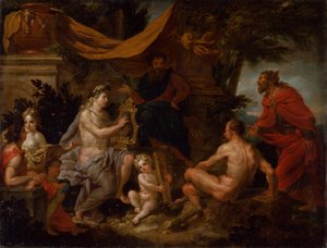 Apollon ja Panin välinen kilpailu, noin 1690.