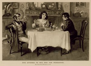 Kuvitus Thackerayn Pendenniksen historiaan (litho)