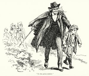 Kuvitus E Nesbitin tarinaan aarteenetsijöistä (litho) tekijältä Gordon Frederick Browne