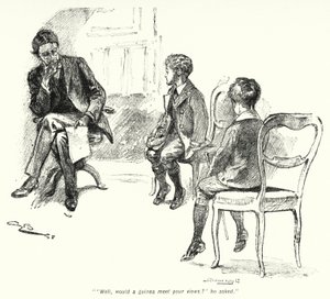Kuvitus E Nesbitin tarinaan aarteenetsijöistä (litho) tekijältä Gordon Frederick Browne