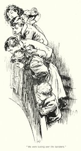 Kuvitus E Nesbitin tarinaan aarteenetsijöistä (litho) tekijältä Gordon Frederick Browne