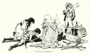 Kuvitus E Nesbitin tarinaan aarteenetsijöistä (litho) tekijältä Gordon Frederick Browne