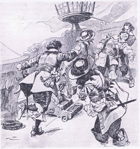 Von Trompin kuolema 31. heinäkuuta 1653, kuva brittiläisistä taisteluista maalla ja merellä, 1915 tekijältä Gordon Frederick Browne