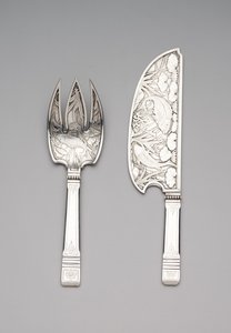 Kalaviipale ja haarukka, n. 1870-80 (hopea)